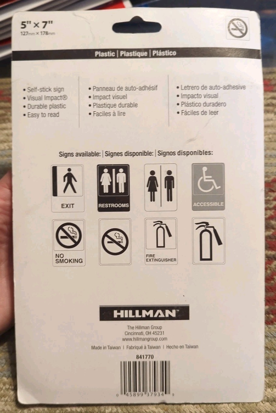 Brand New NO SMOKING Self-Adhesive 5&Prime; X 7&Prime; Sign