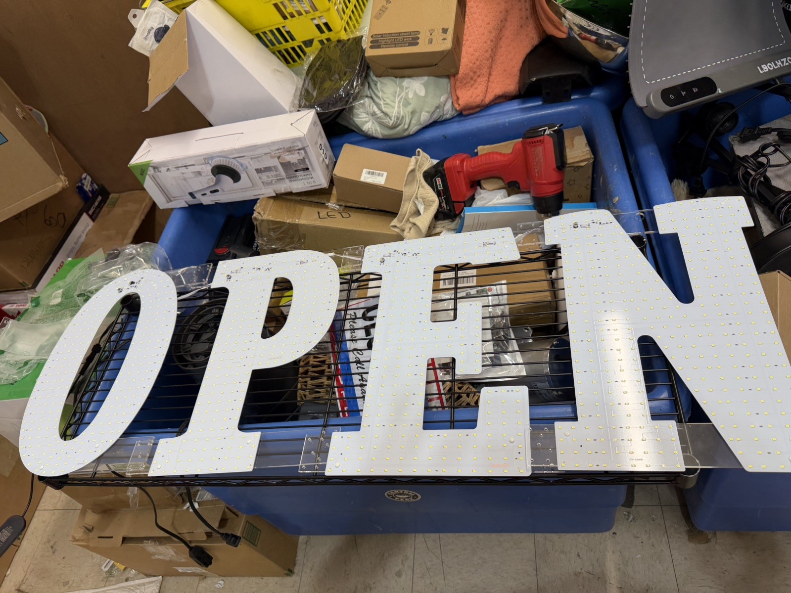 Extra Large LED Open Signs for Business, Unique Design Super Bright Open 48×16”