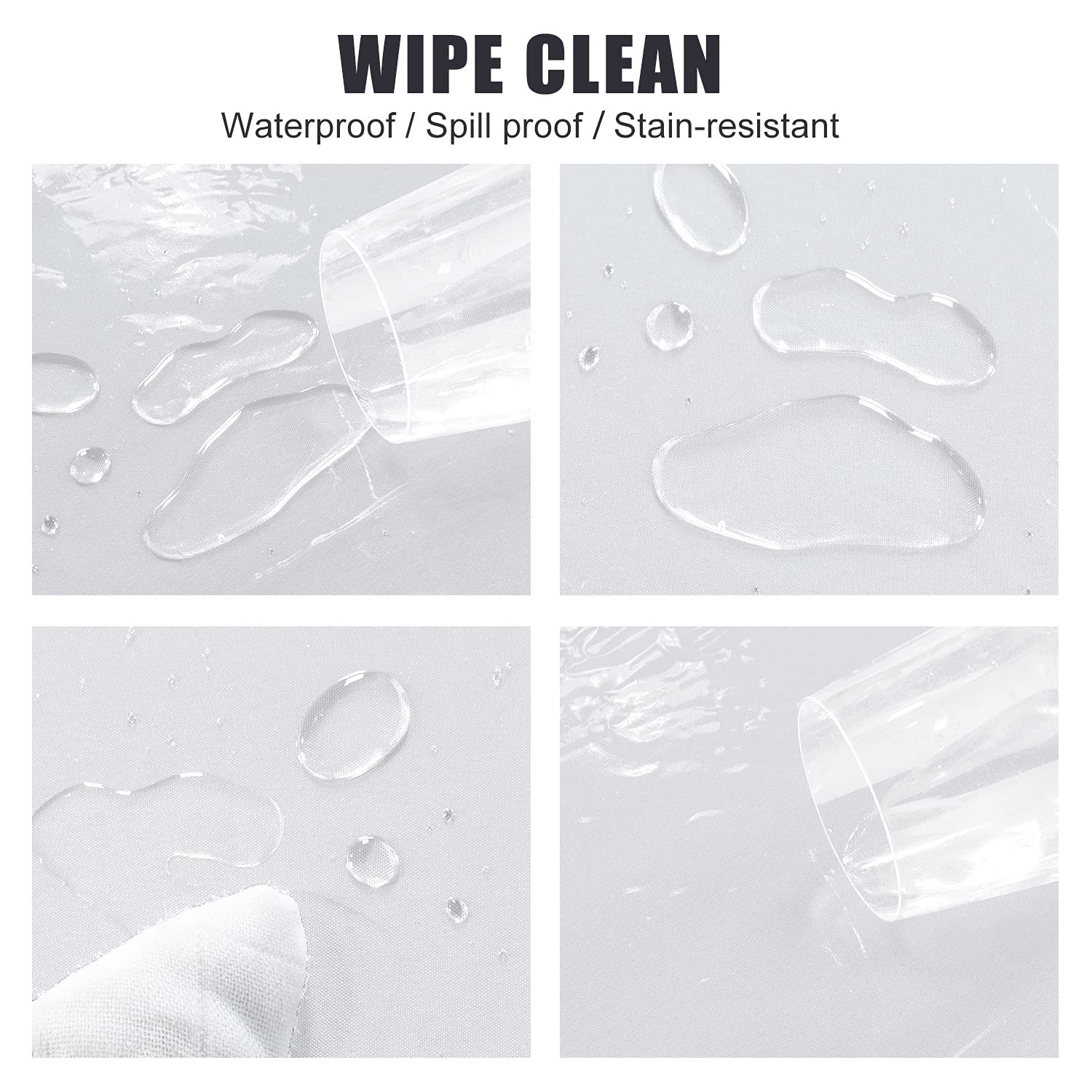Round 60 Inch Clear Tablecloth PVC Waterproof Oil Spill Proof Table Cover Dining