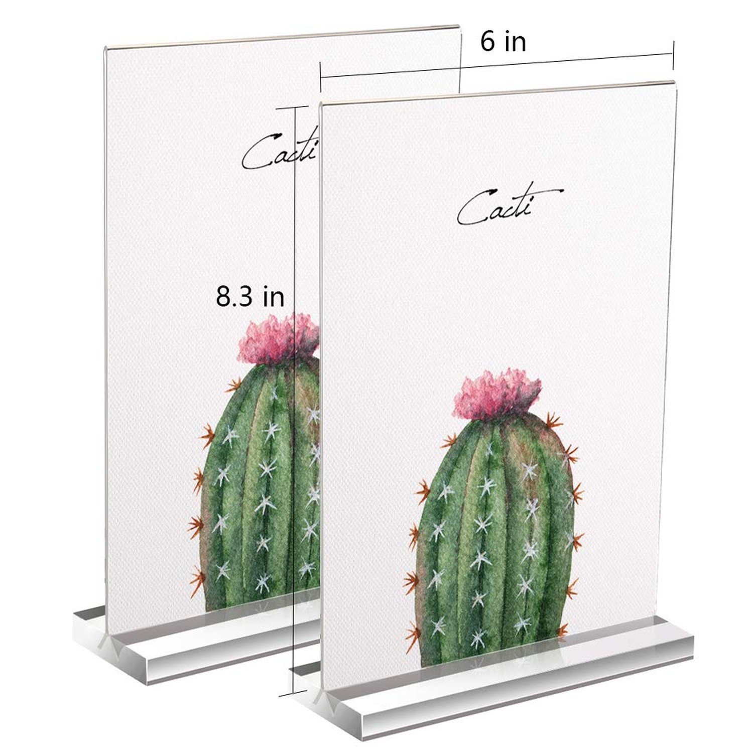 Bluesun 2 Pack -6×8 Picture Frame, Clear Acrylic Display,Sign Holder,Tabletop…