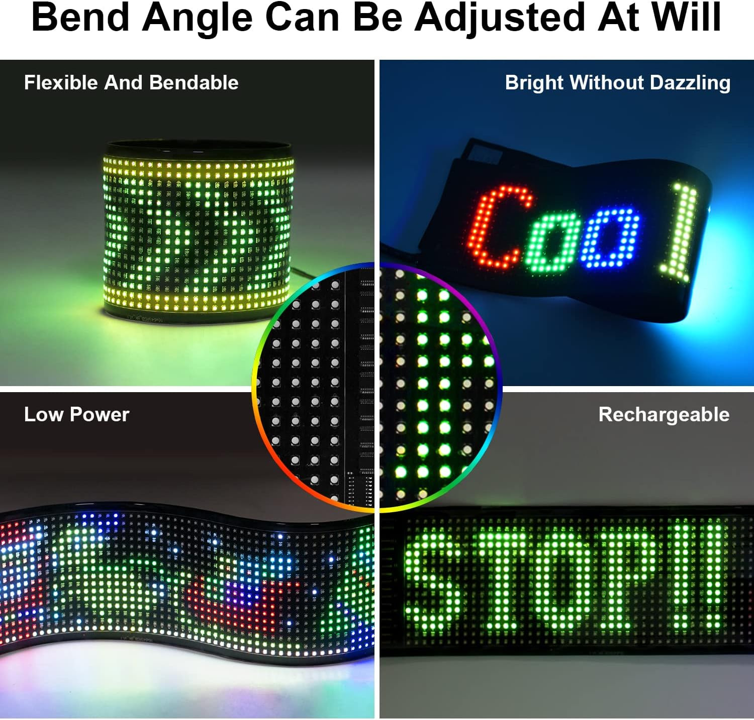 Programmable LED Sign High Bright Scrolling Signs USB 5V LED Matrix Panel Smart