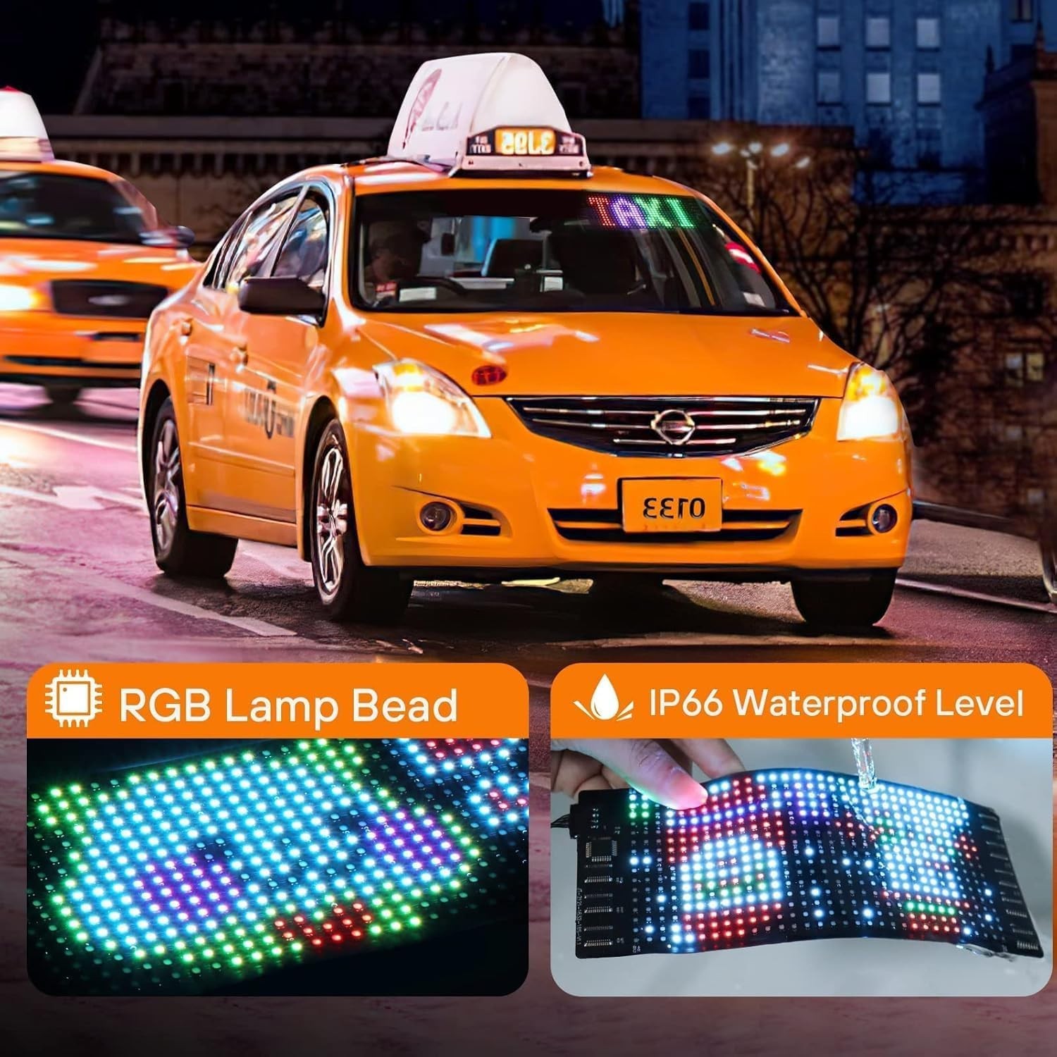 LED Sign for Car, 7 »x3 »Flexible LED Matrix Panel USB 5V Bluetooth Applicati…