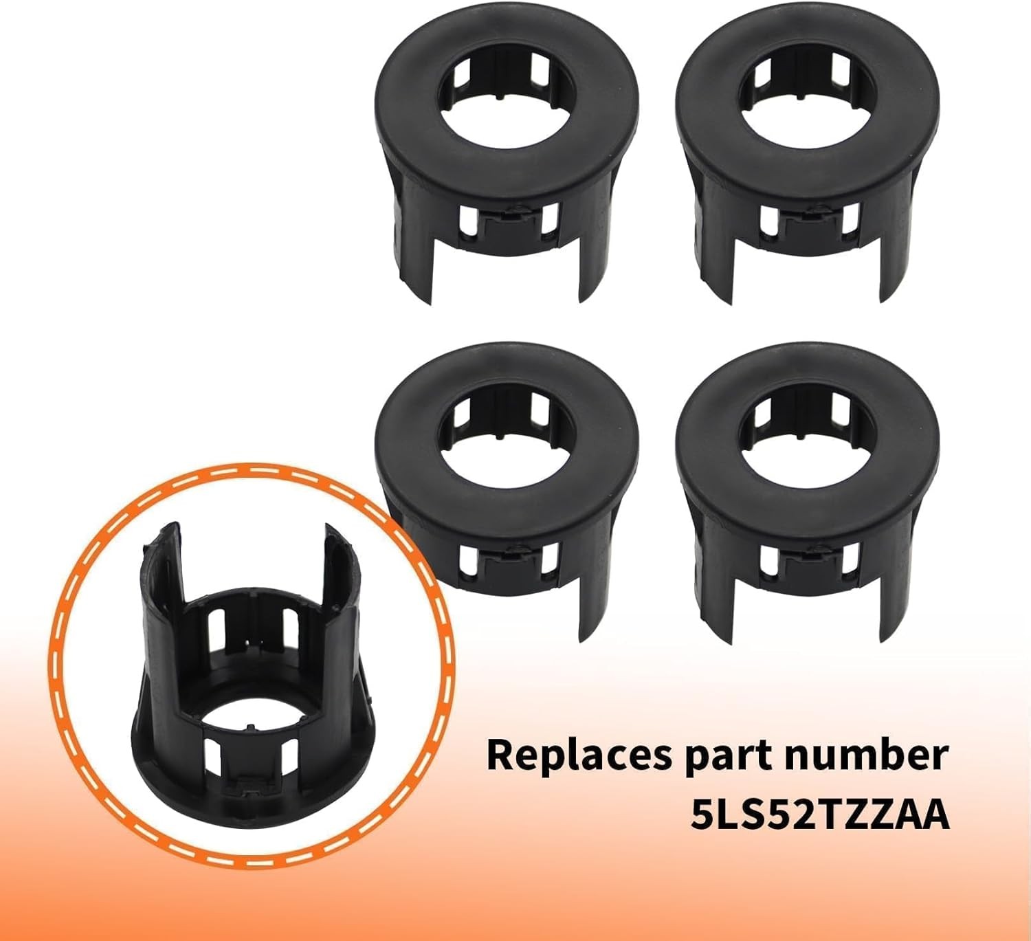 4X Parking Assist Sensor Mount Bracket Bezels Compatible with 2014-2018 Ram 1500