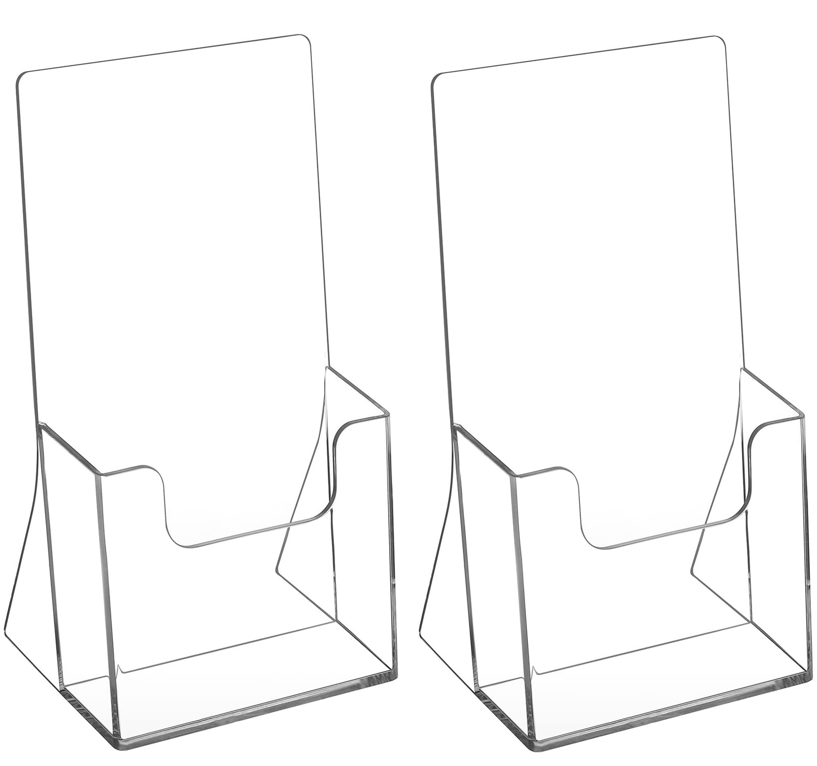 MaxGear Acrylic Brochure Holder 4 Inch, Clear Plastic 4 »x9 », clear