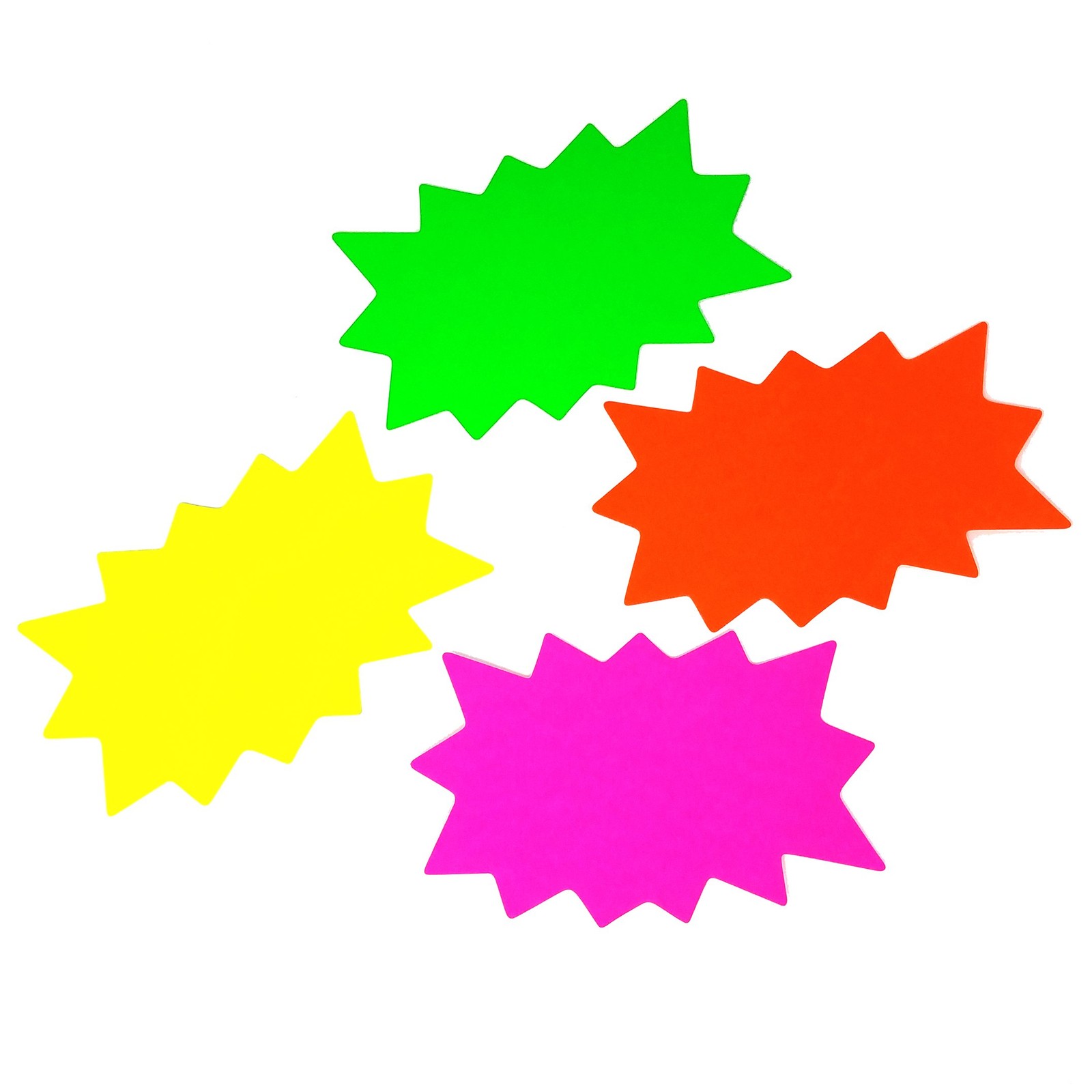 6&Prime; X 9&Prime; Medium Blank Solar Star Burst Neon Fluorescent Retail Signs –