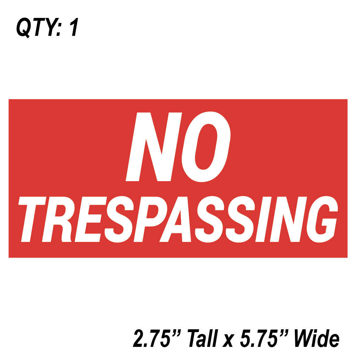 (1) NO TRESPASSING Sign Sticker Business Window Door Decal Store 2.75&Prime;x5.75&Prime; NEW