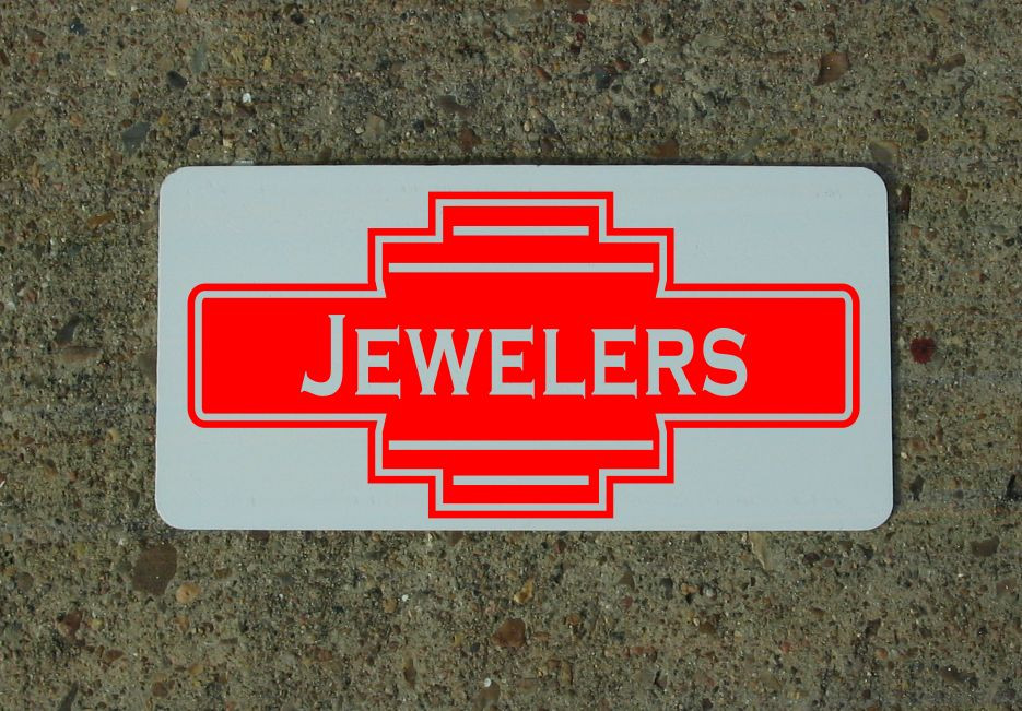 JEWELERS RED Metal Sign 40&rsquo;s 50s Retro Vintage Style Art Deco Decor Design
