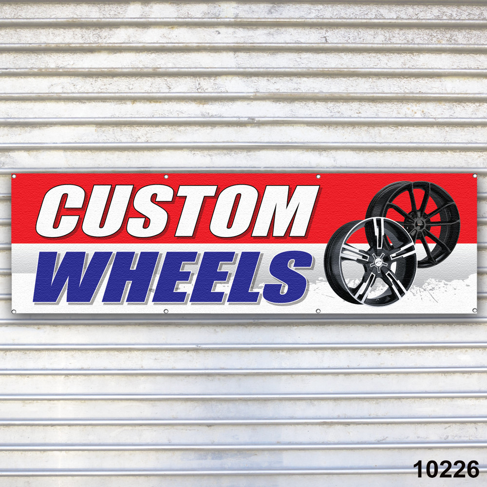 Custom Wheels Banner Auto Repair Service Bay