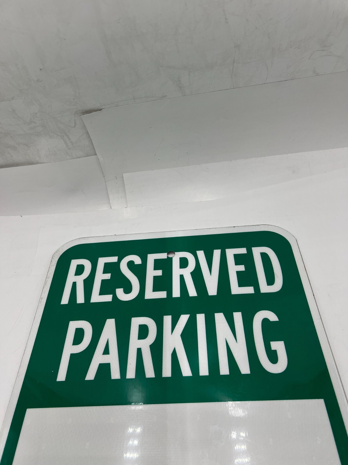 SmartSign 18 x 12 inch Blank “Reserved Parking” Write-On Metal Sign 63 mil Alum