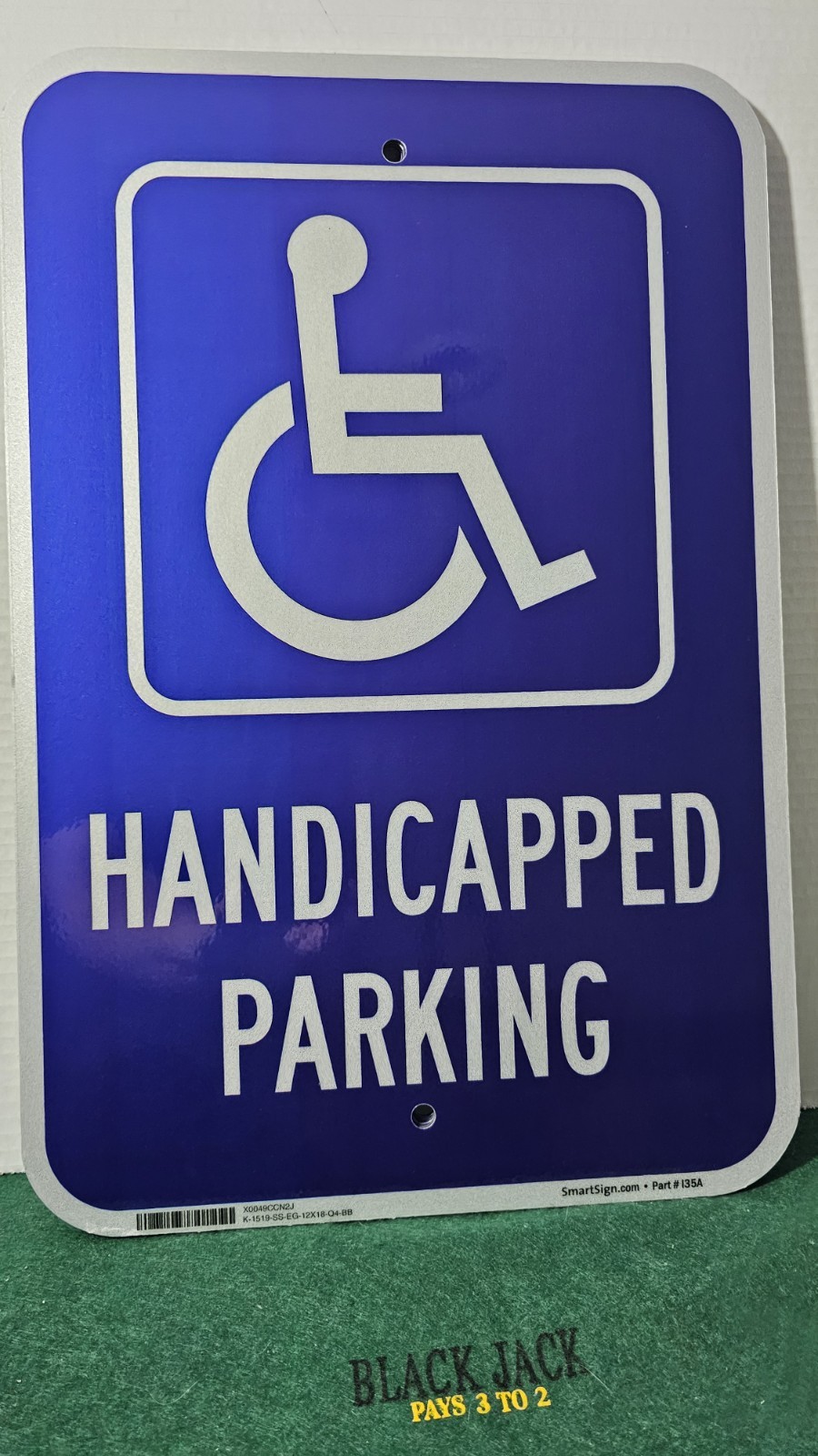 Large Handicap Parking Sign, Handicapped Sign, 18x 12 .040 Rust Free Aluminum