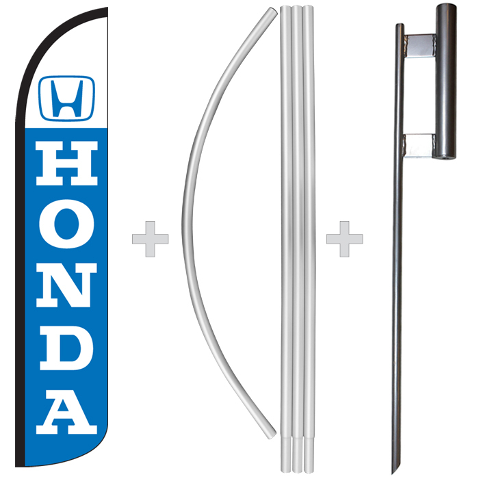 Honda 15&prime; Tall Windless Swooper Feather Banner Flag & Pole Kit