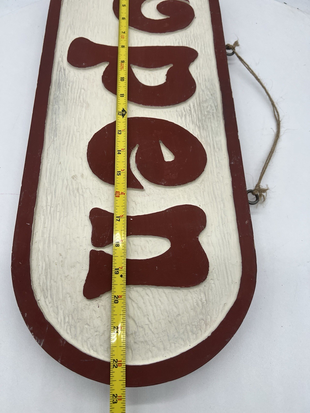 Large Rustic Wooden « Open” Sign 23 inch Decorative Hanging Business Sign
