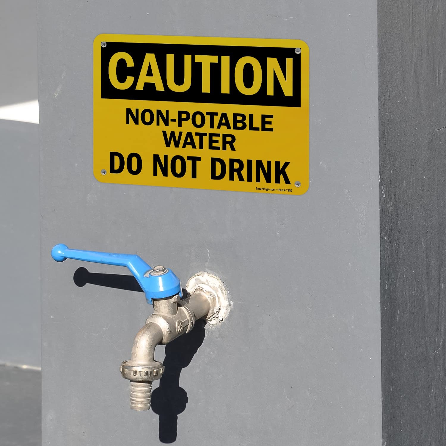 – S-2835-AL-10 « Caution – Non-Potable Water Do Not Drink » Sign | 7&Prime; x 10&Prime; Alu…