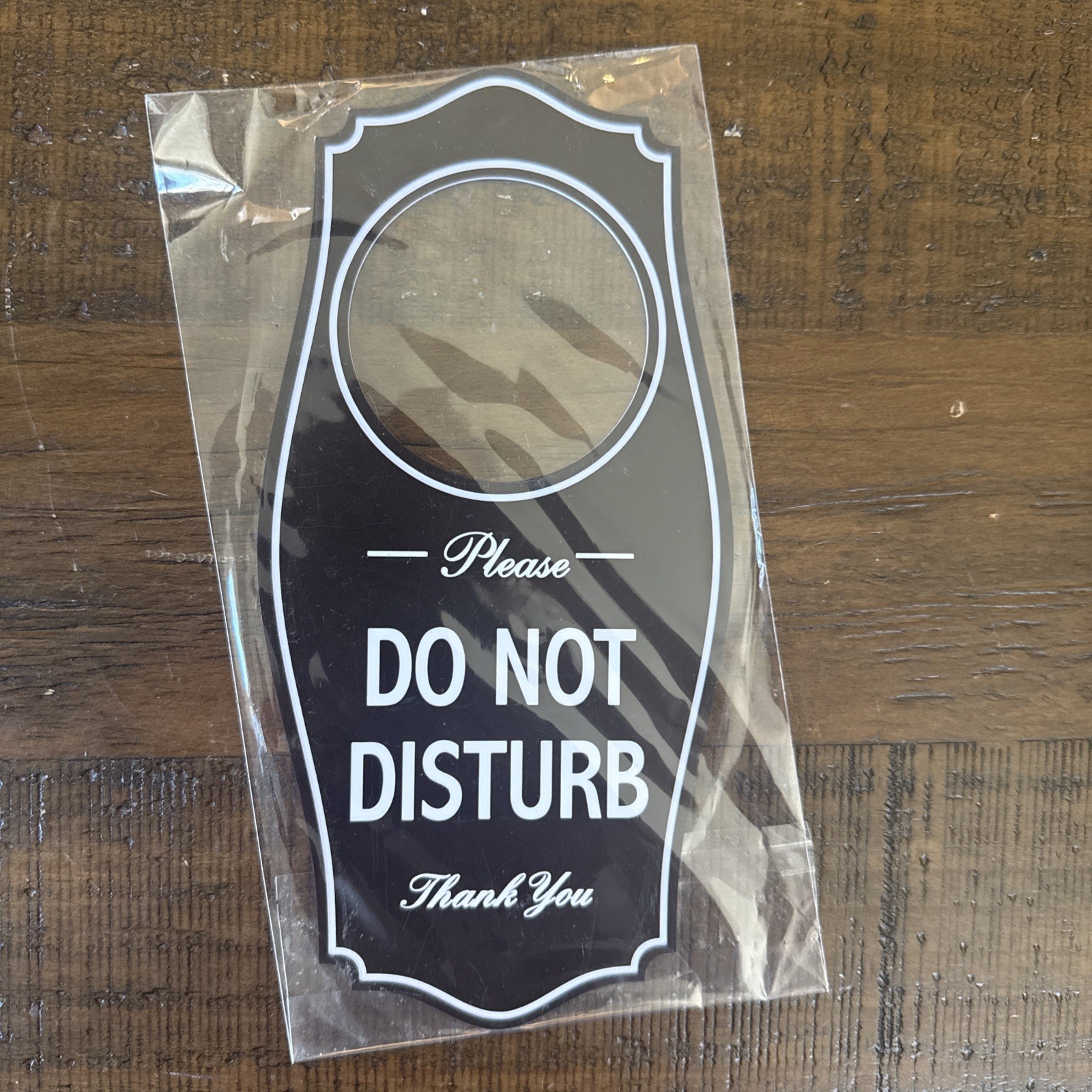 All Quality Please DO NOT Disturb Door Hanger – Dark Brown, 4&Prime; x 8&Prime;