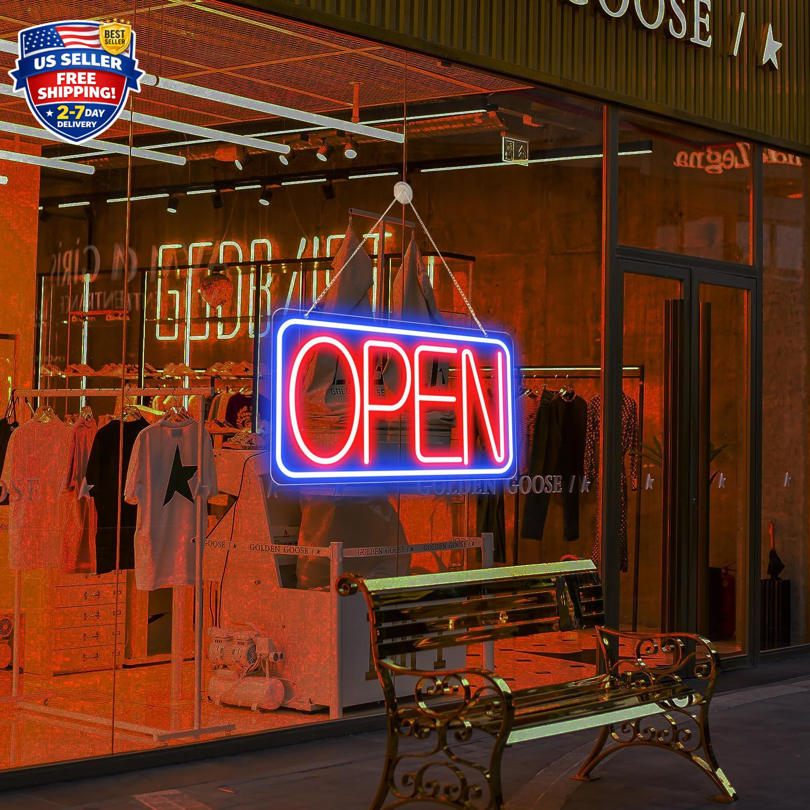 16.5&Prime; X 9&Prime; Led Neon Open Signs for Business Ultra Bright Plug In Electric Light
