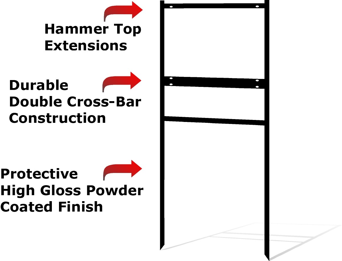 Real Estate Yard Sign Metal Frame, 12 x 18 Slide-In, Black (Pack of 1)