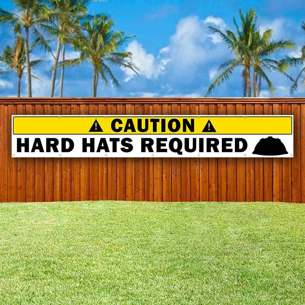 HARD HATS REQUIRED XXL Banner Advertising Vinyl Flag Sign Many LARGE SIZE HAZARD