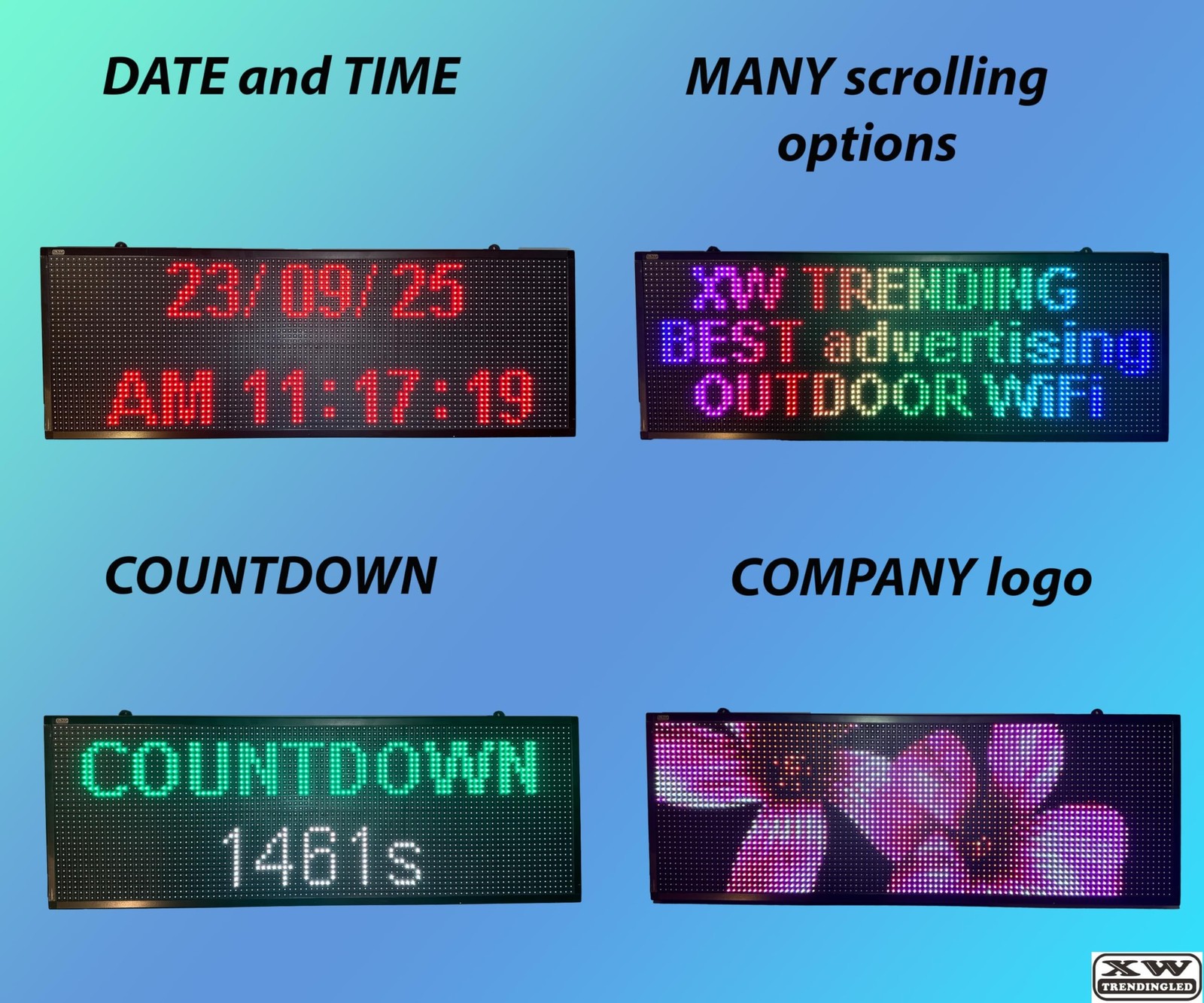 LED sign, scrolling sign 40&Prime; x 14&Prime;, WiFi perfect tool for advertising, color …