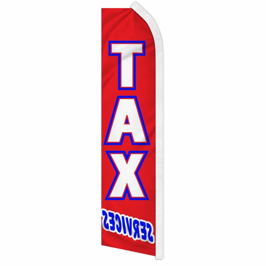 « TAX SERVICES » advertising super flag swooper banner business sign accounting