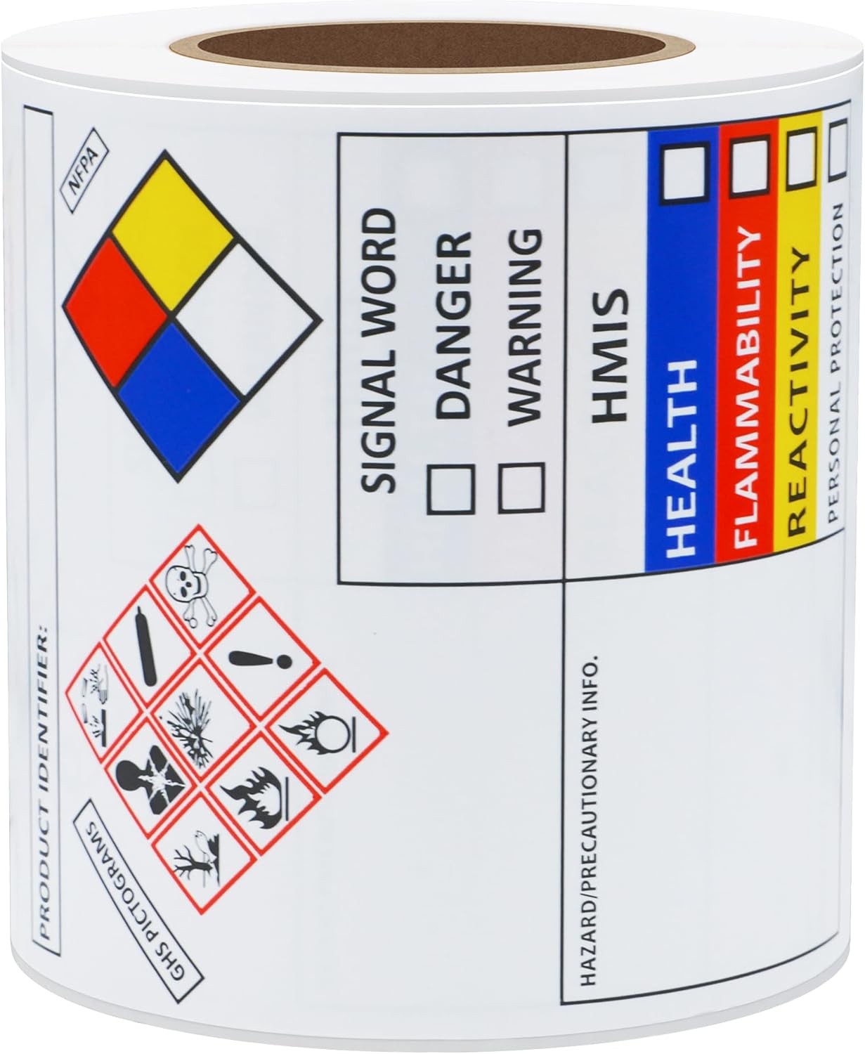 Hybsk SDS OSHA Chemical Safety Labels 4×3 GHS NFPA HMIS 100pcs