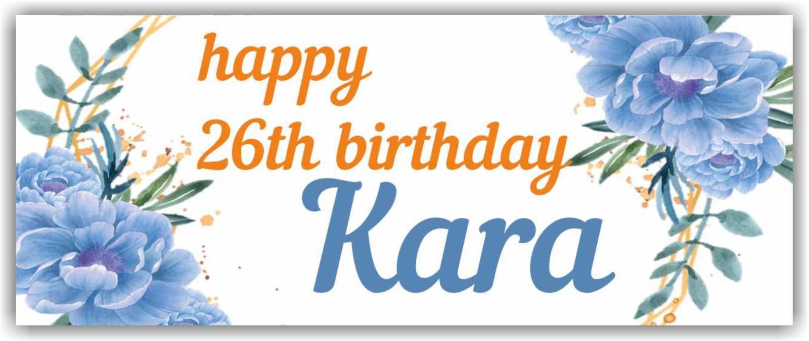 Happy 26th Birthday Advertising Banner Vinyl Sign Custom Name Text Event Holiday