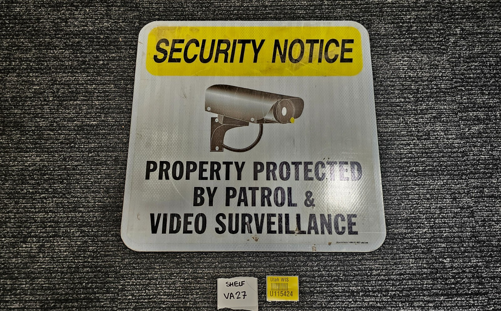 (QTY 2) Peachtree 18&Prime; X 18&Prime; Protected By Video Surveillance Sign, Non-Reflective