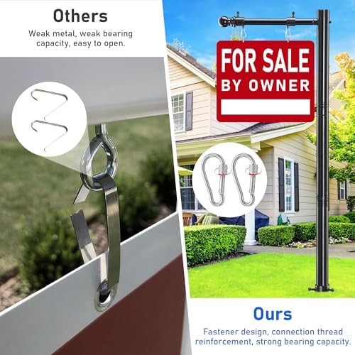 Real Estate Sign Post, 100 inch Realtor Yard Sign Post for Sale Signs, Rent Sign