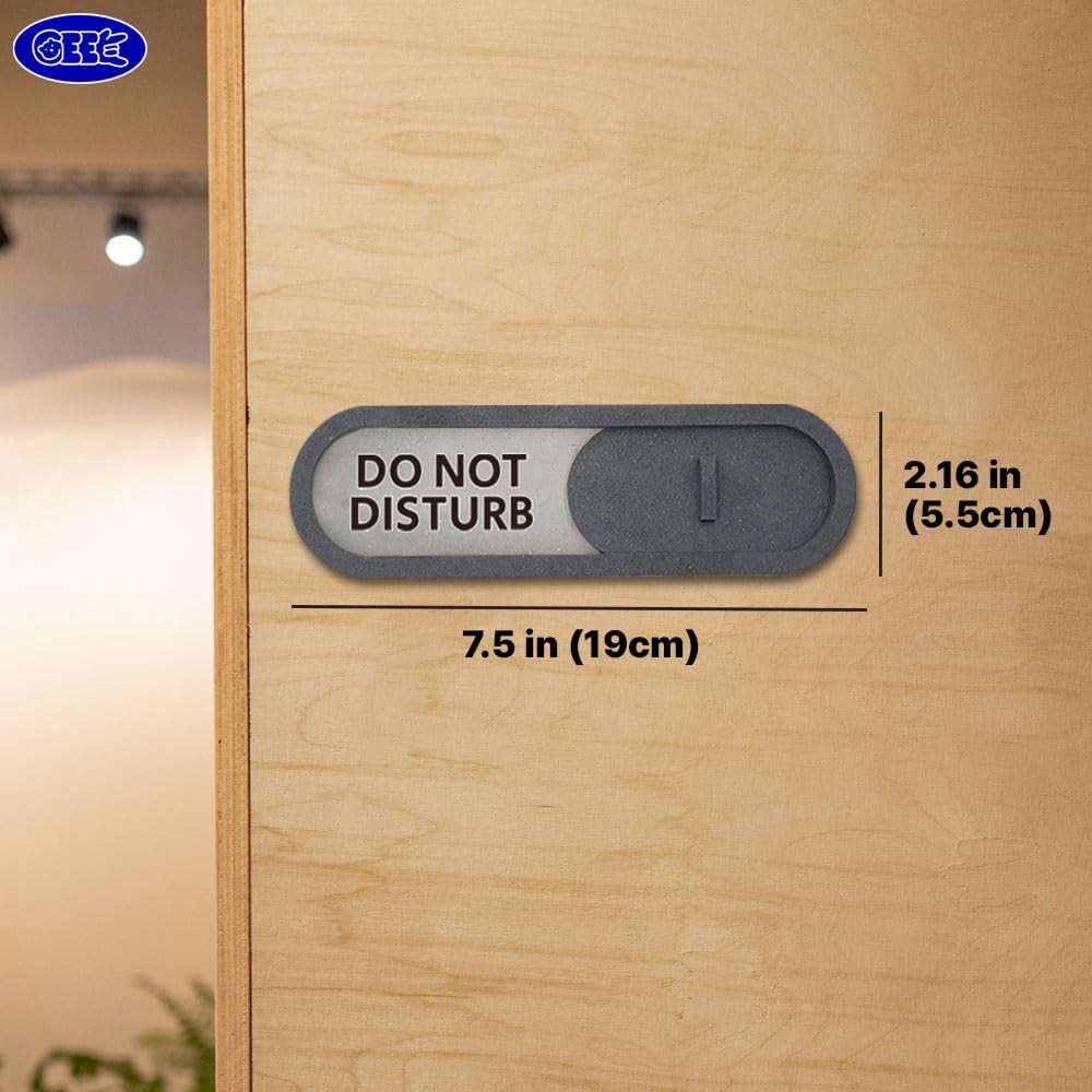 7.5×2.2 Inch Gray Premium MDF Do Not Disturb Welcome Slider Privacy Door Sign