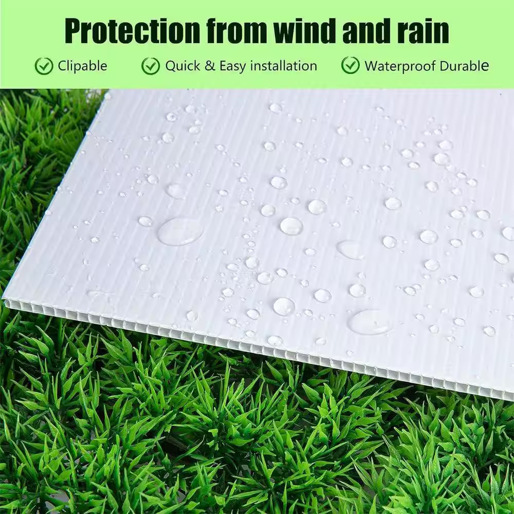 24 In. X 18 In. White Corrugated Plastic Signs with H-Stakes, 6-Pack