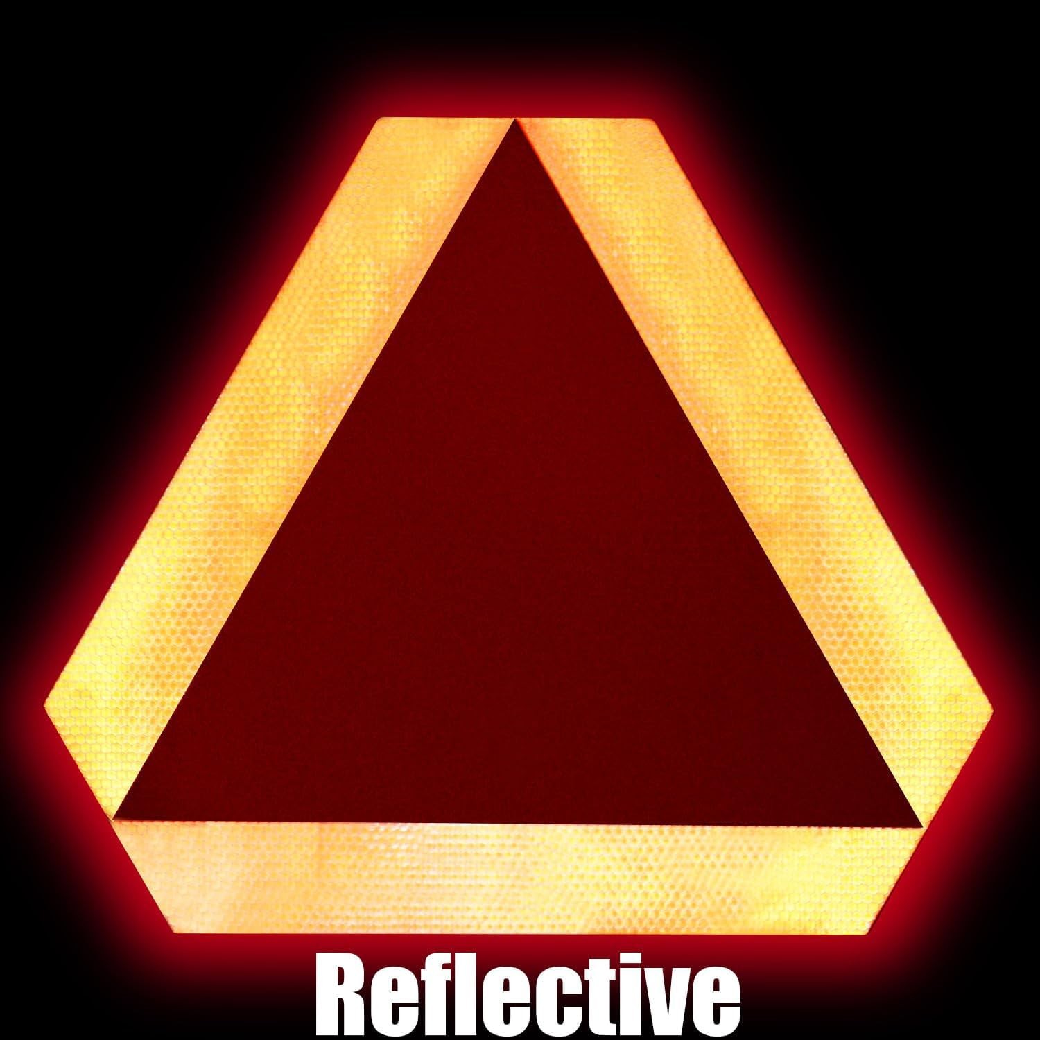 Slow Moving Vehicle Triangle Reflective Sticker, 9.6 x 8.3 Inches, Safety Sig…