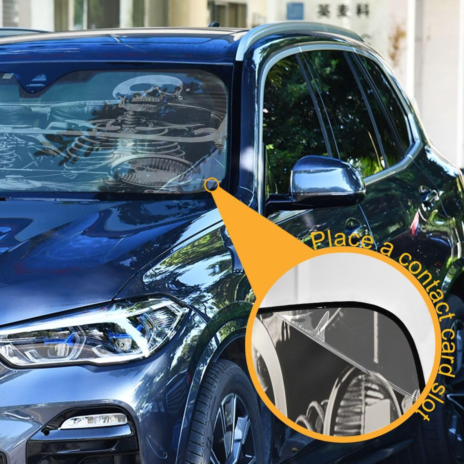 Funny Skeletons Windshield Sun Shade for Car Auto SUV Truck Foldable Front Wi…