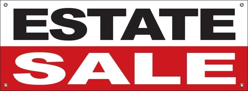 18×48 Inch ESTATE SALE Vinyl Banner Sign With Grommets wrb