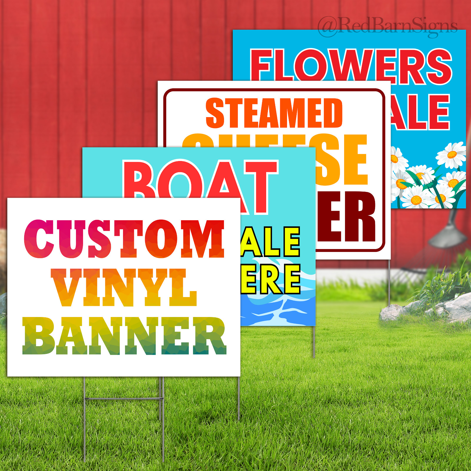 18 x 24 Yard Signs – Custom Design – Full Color – 2 Sided – Stakes Optional