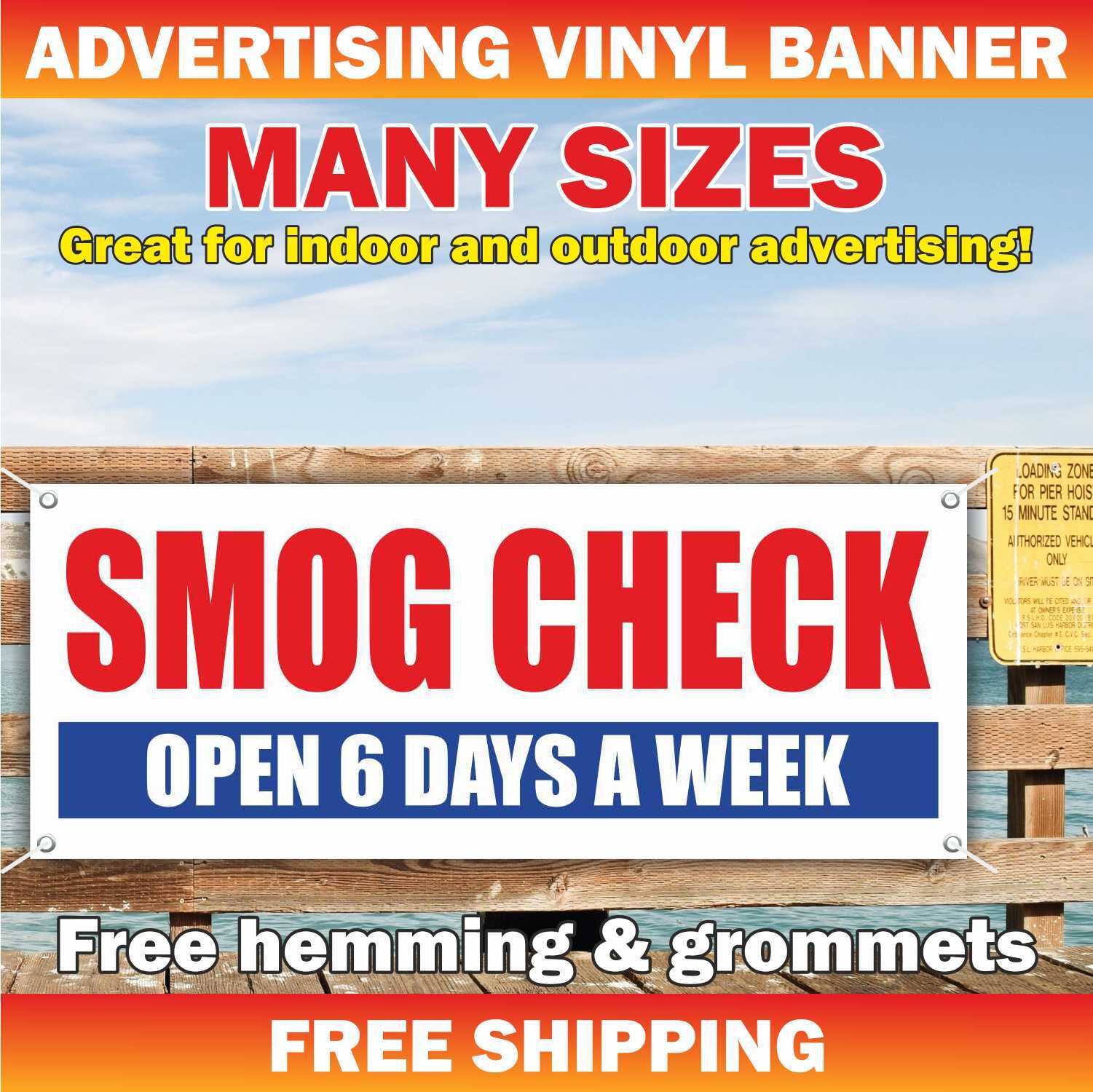 SMOG CHECK Advertising Banner Vinyl Mesh Sign auto repair service car diagnostic