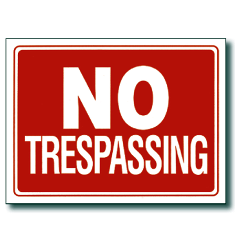2 Pcs 9 x 12 Inch Red & White Flexible Plastic  » No Trespassing  » Sign