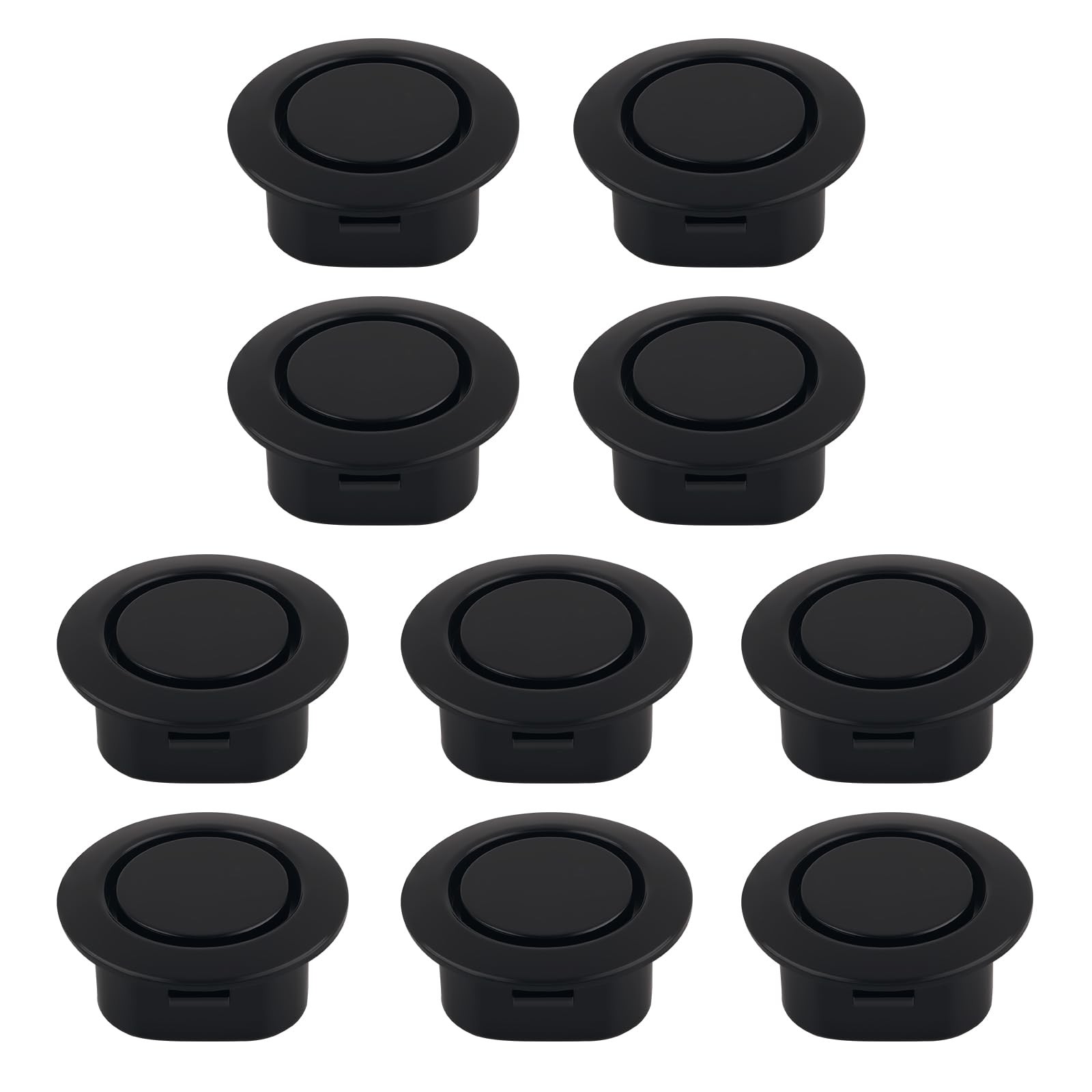 10PCS Car Bumper Hole Plugs Cover for Parking 1.19*1.19*0.46 inch, Black
