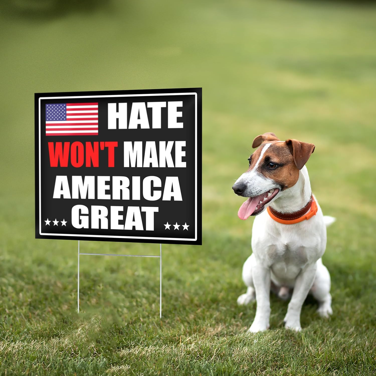 Anti Trump Yard Signs – 16X12 DS Coroplast Hate Will Not Make America Great Sign