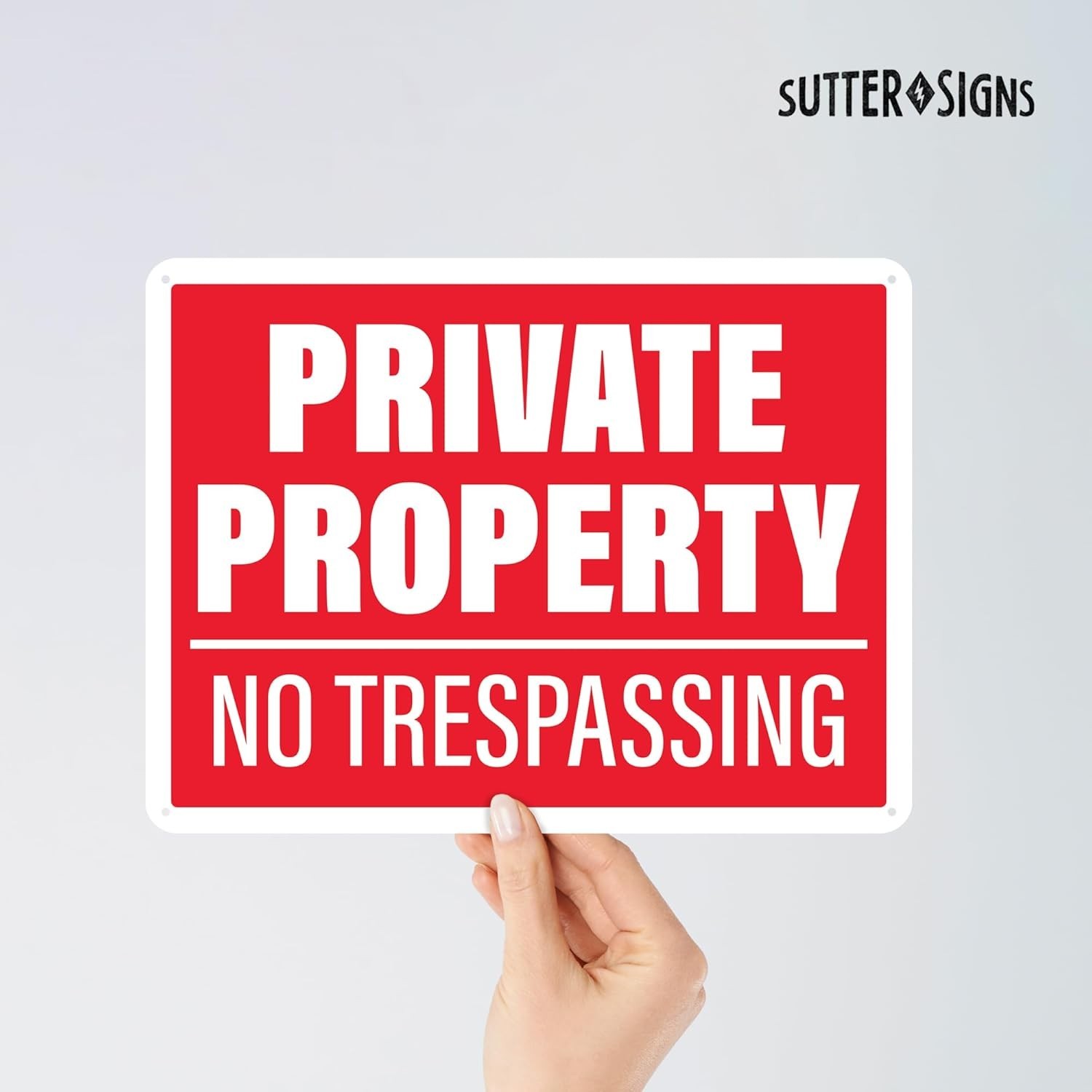 Private Property No Trespassing Sign 4 Pack Plastic Sign for Home, Office, Co…