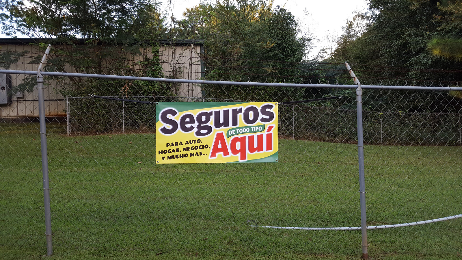 Seguros de Todo Tipo Aqui Sign Banner Display Anuncio Lona Tienda Shop Open Auto