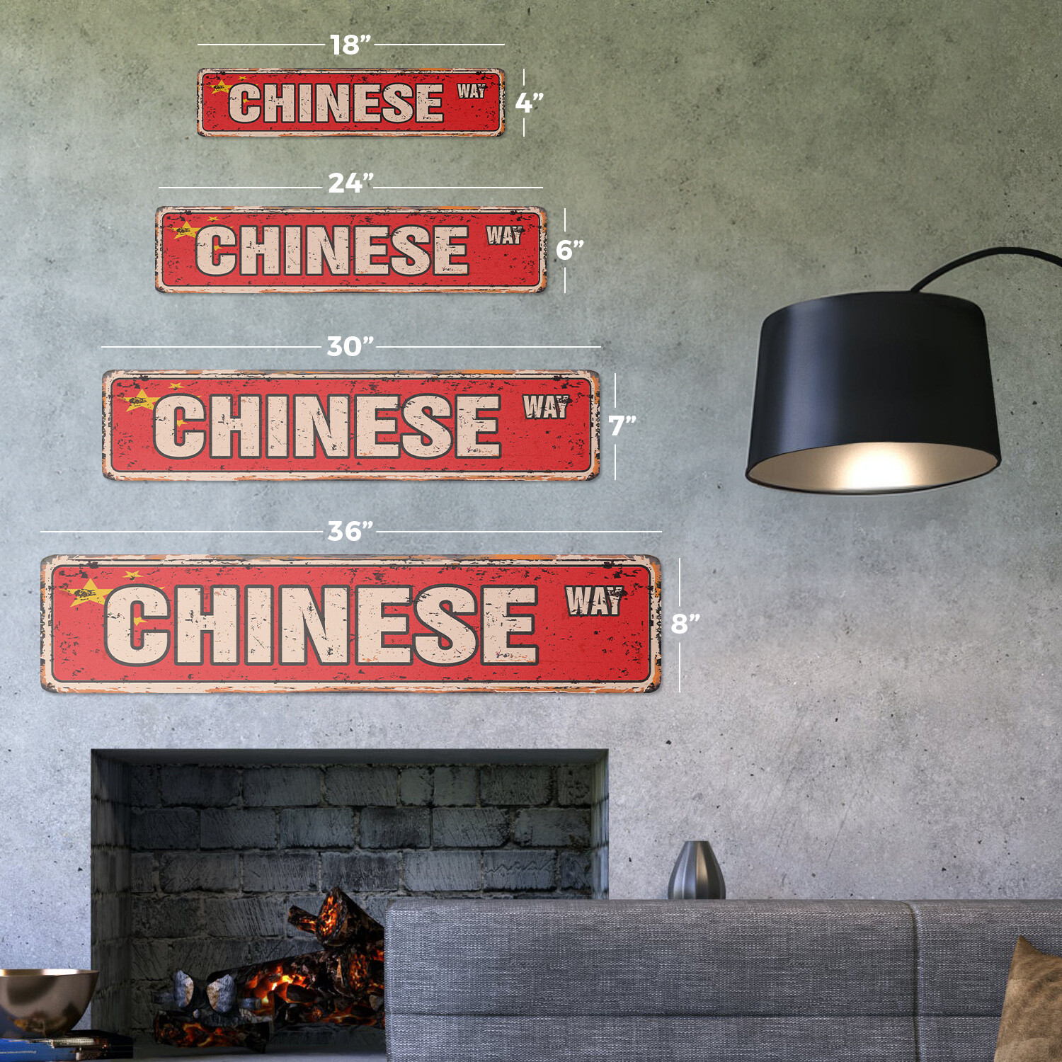 CHINESE FLAG Vintage Street Sign china national nation pride country