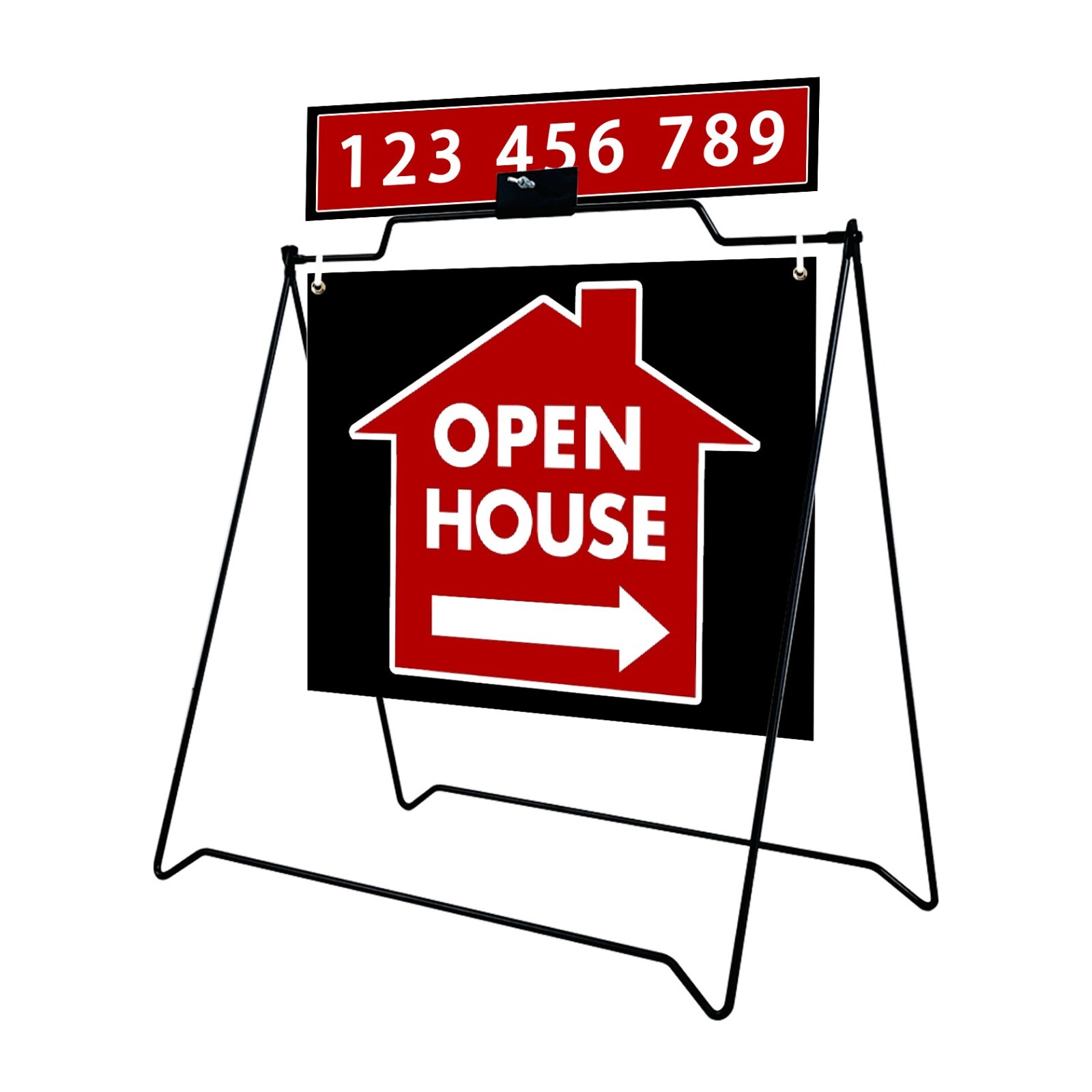 BLACK A Frame Metal Stand for OPEN HOUSE SIGN for Realtor 18&Prime;x22&Prime; 2 UNIT