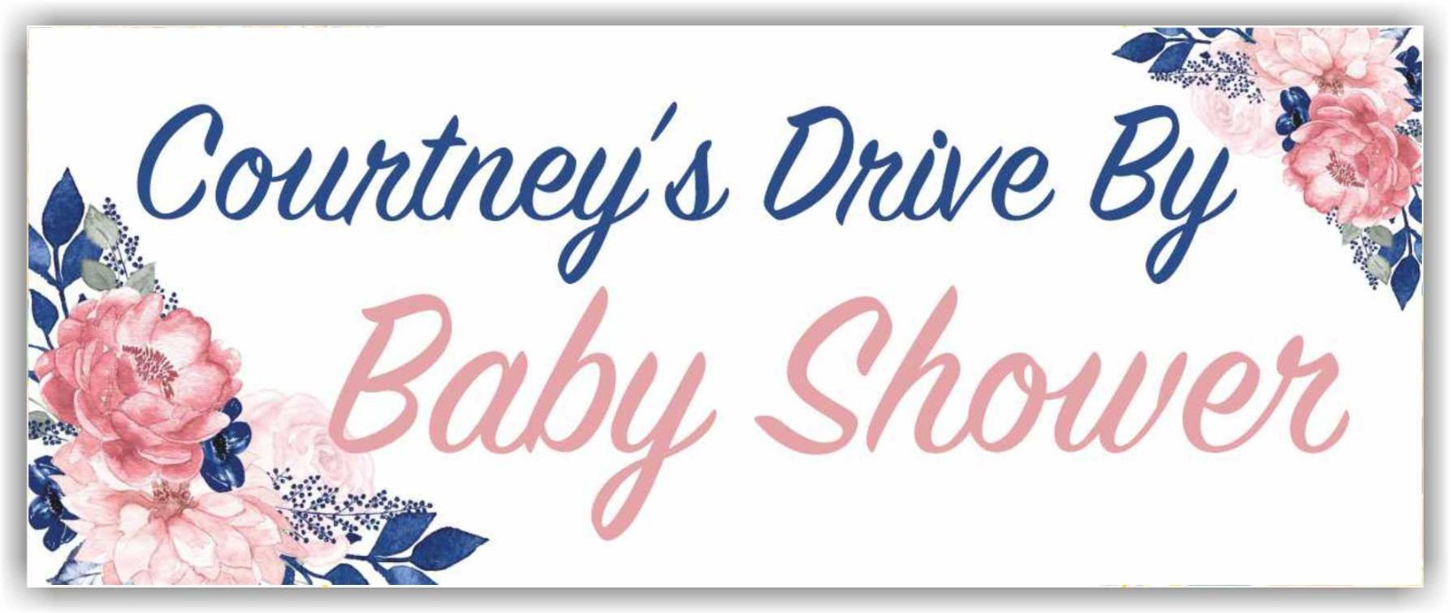 Baby Shower Celebrating Advertising Banner Vinyl Mesh Sign Custom Name Drive by