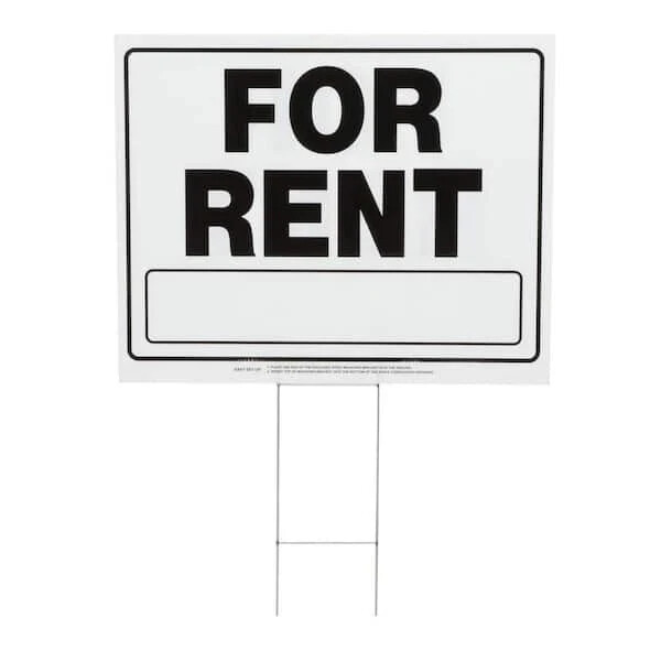 Everbilt 20 in. x 24 in. Corrugated Plastic for Rent Sign