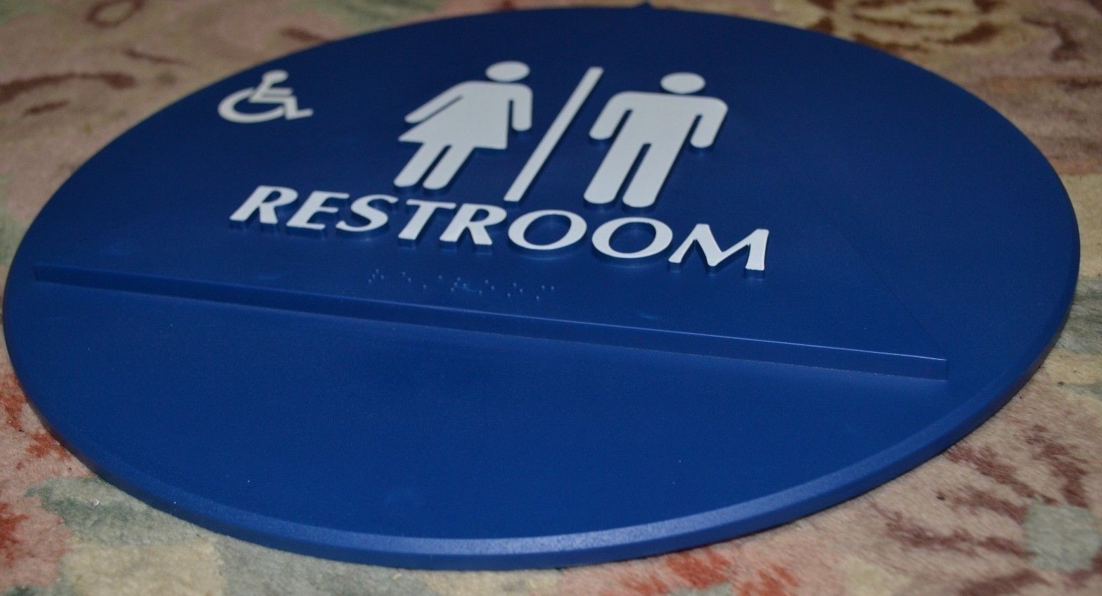 Unisex Handicap Braille Restroom Sign California Compliant ADA Title 24 Don-Jo