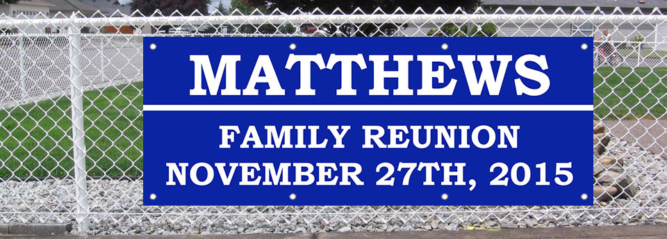 Family Reunion Welcome Custom Personalized Vinyl Banner Sign With Grommets