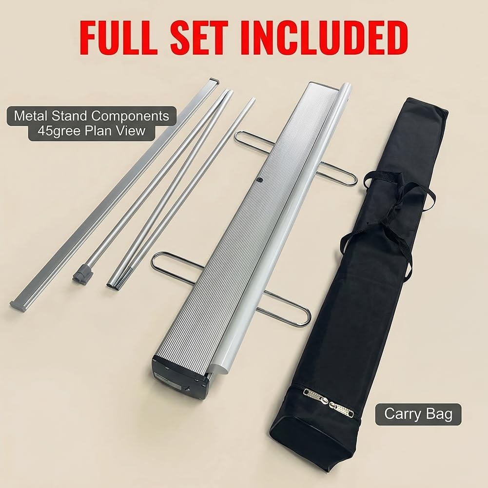 Heavy Duty Retractable Banner Stand 33.5&Prime;x80&Prime; (WxH) with Padded Canvas Bag (S…