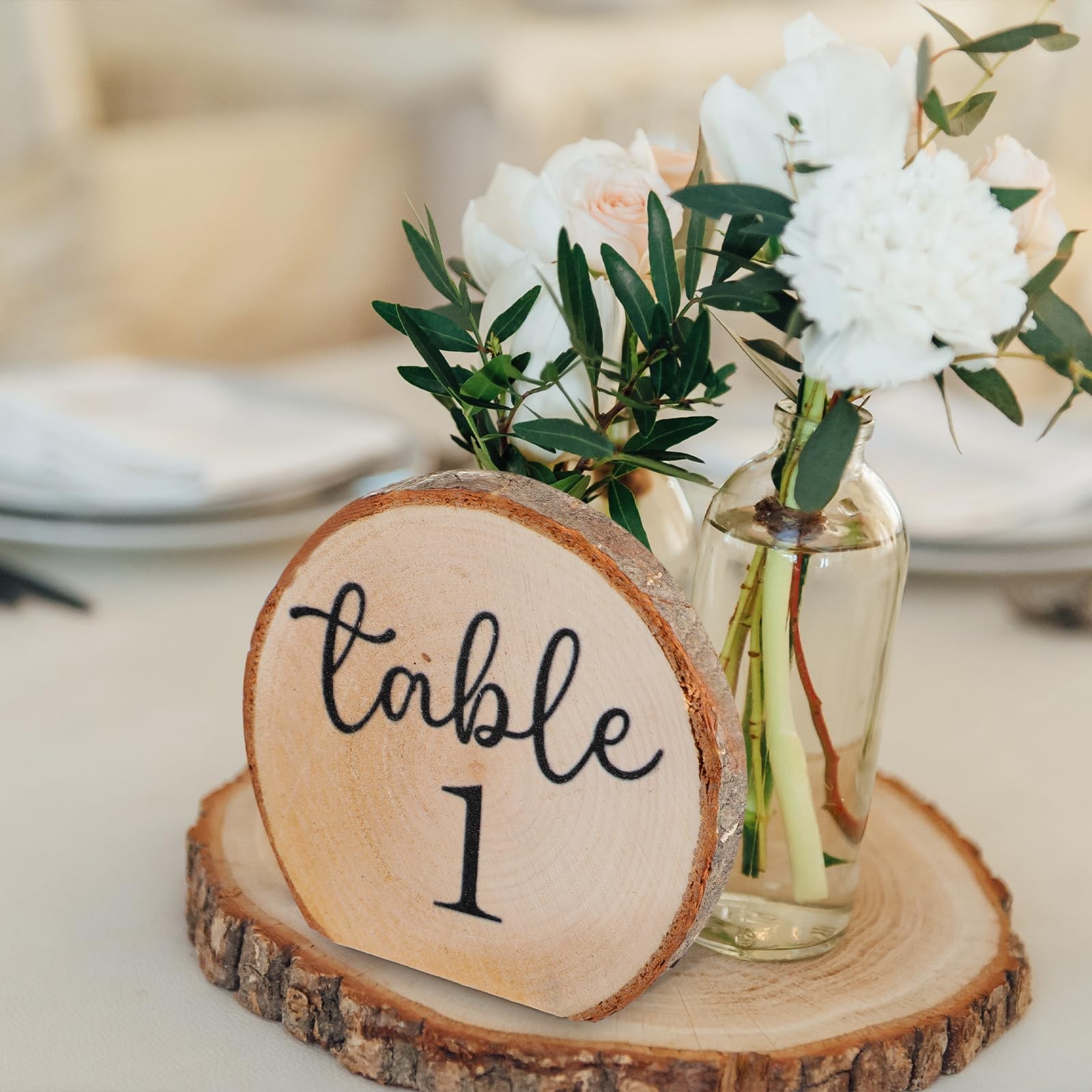 20 PCS Rustic Wood Table Numbers Set Wedding Centerpieces Banquet Seating