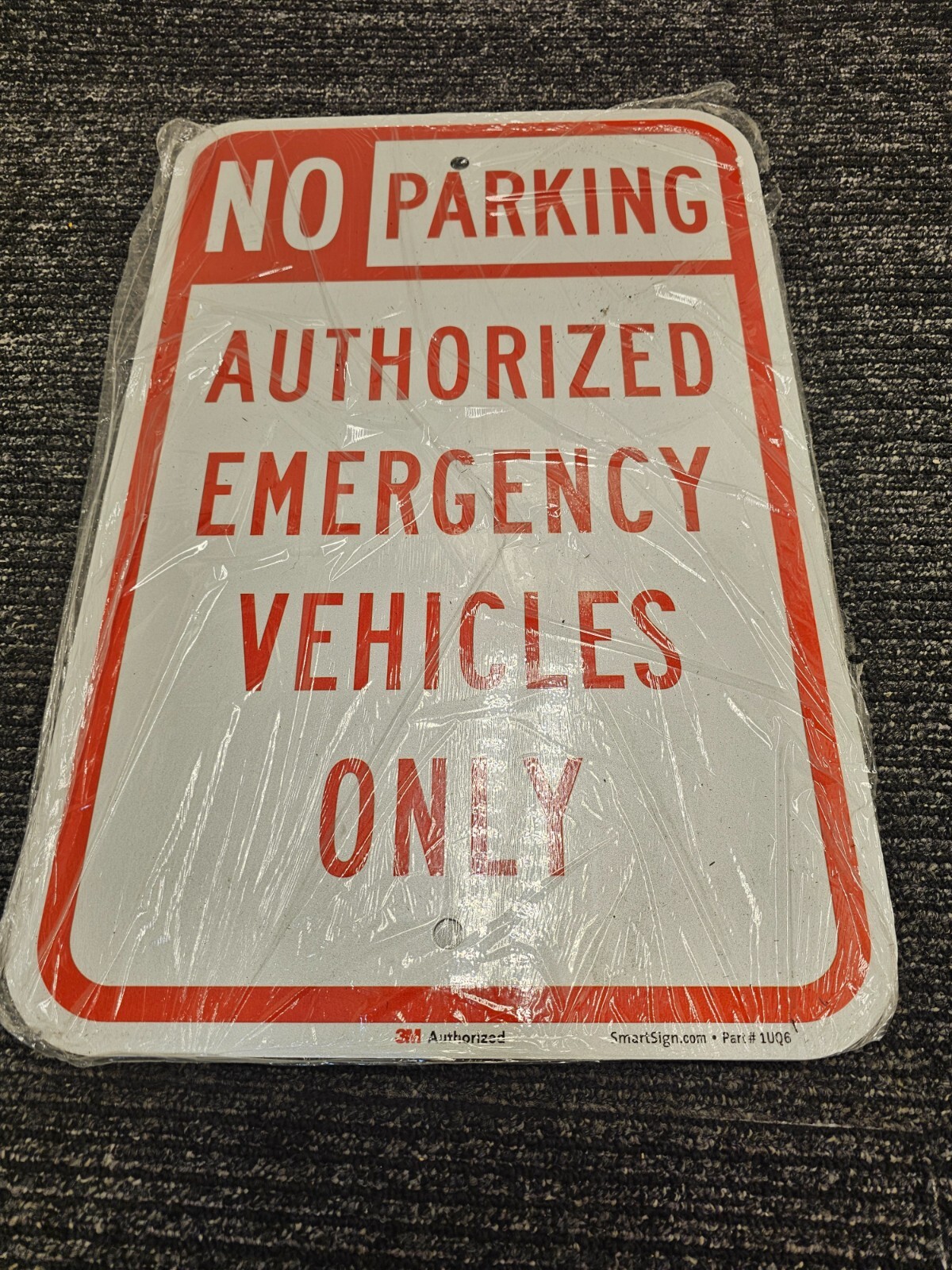 (QTY 4) SmartSign No Parking Authorized Emergency Vehicles Only Sign 18 x 12&Prime;