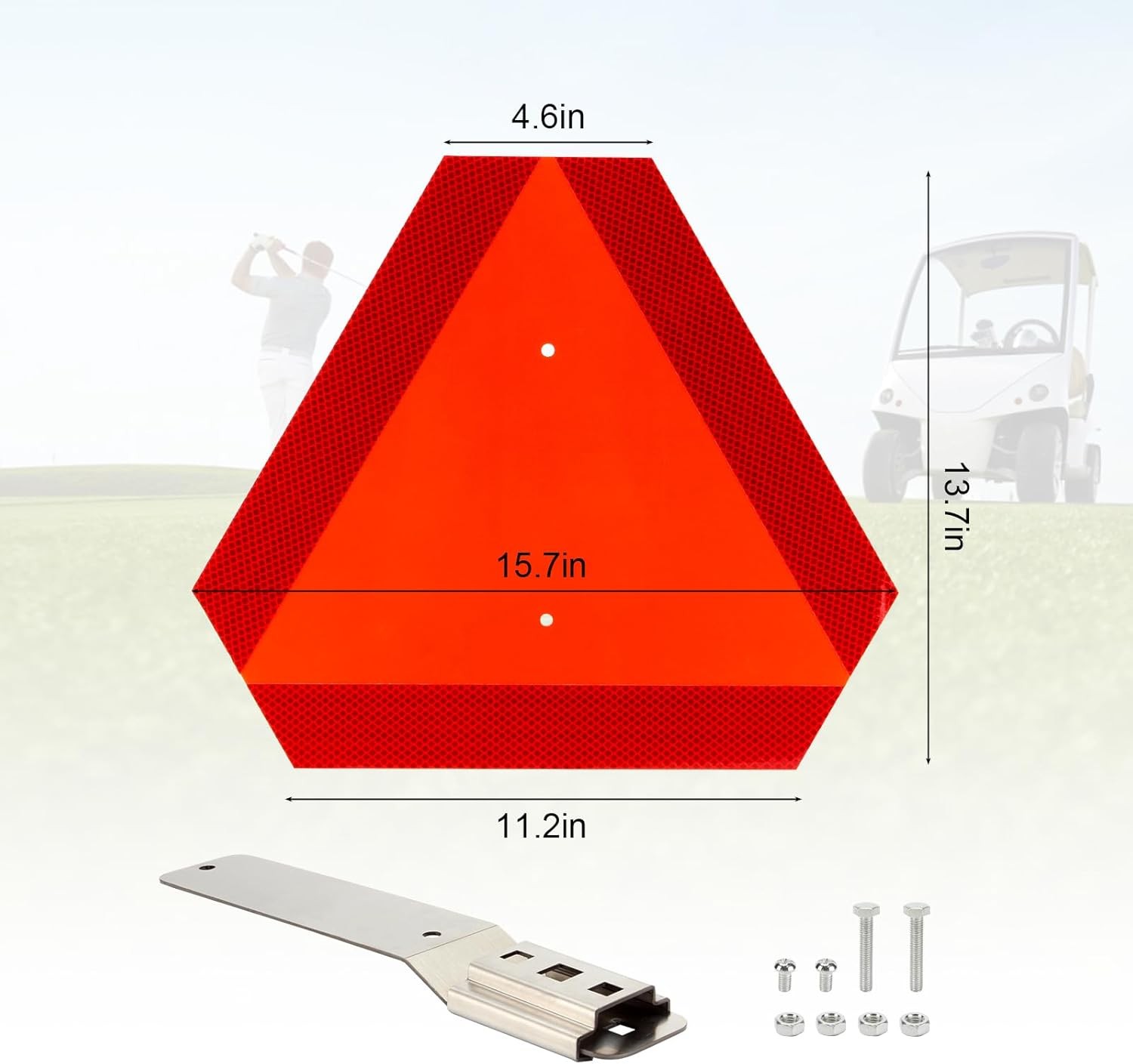 Slow Moving Vehicle Sign with Mounting Bracket Kit, Aluminum Slow Moving Vehicle