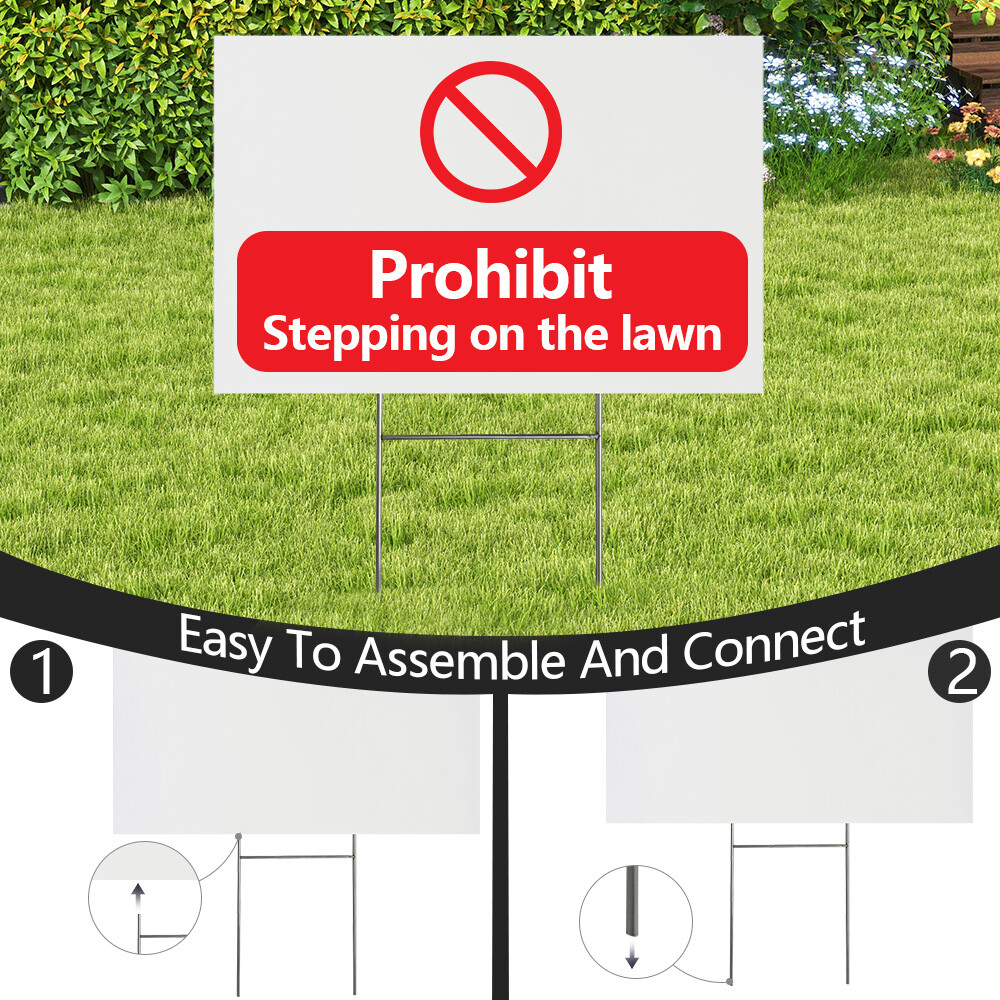 18&Prime;x24&Prime; Durable Blank Yard Business Sign Kit 0.14&Prime; Thickness with 21&Prime; H Stakes